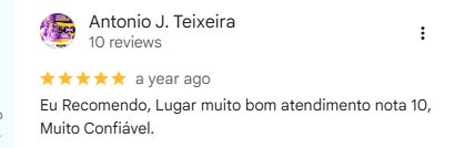 Avaliação real da BabyPet no Google